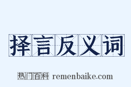 择言反义词是什么意思的图片